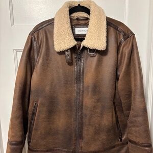 Men's Calvin Klein Leather Bomber Jacket